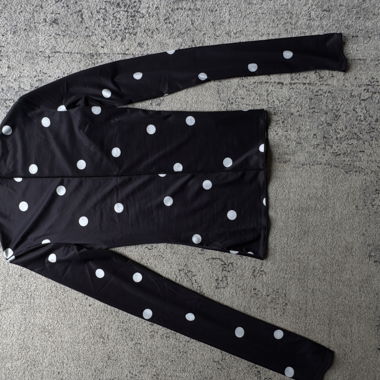 T-shirt manches longues à pois Monki noir