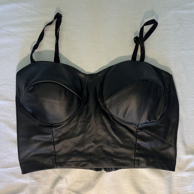 Faux Leather Crop Top/Bralette