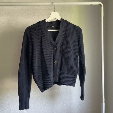 Cardigan in maglia blu scuro