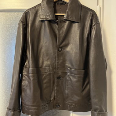 Genuine dark brown leather jacket