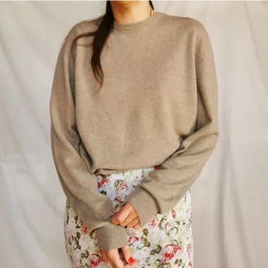 Pull en cachemire couleur avoine