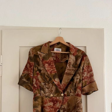 Vintage Blazer Schulterpolster blumig