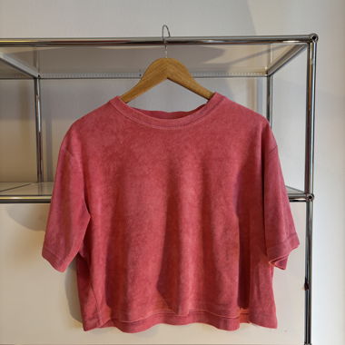T-shirt streetwear rosa in tessuto spugna