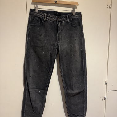 Denim Reserved jeans grigi borchiati taglia 42