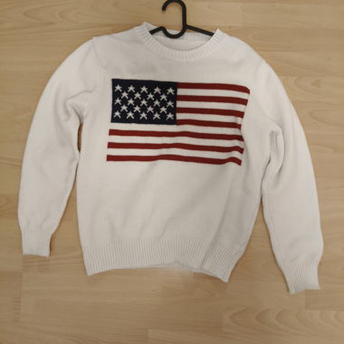 Maglione in lana con bandiera americana