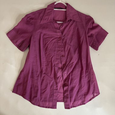 Blusa Magenta a Maniche Corte