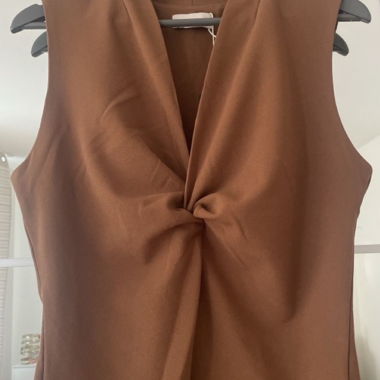 Brown Sleeveless Top