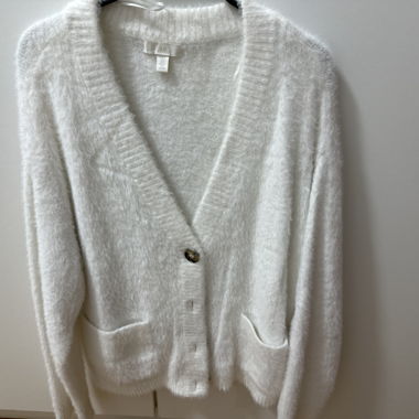 White fluffy gilet