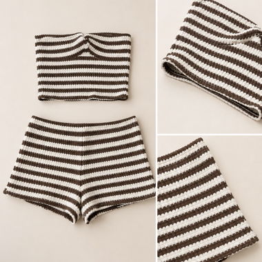 Set in maglia a righe