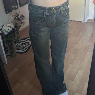 Guess low-rise bootcut jeans green
