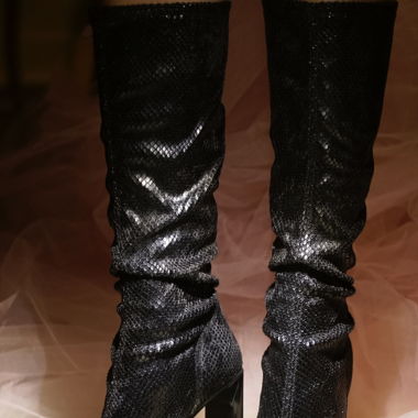 Black Snake Pattern Boots – Made in Italy