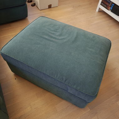 Green corduroy ottoman with storage