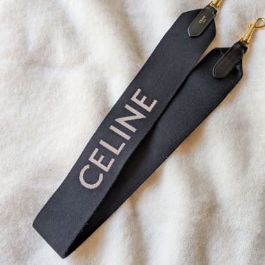 Celine Paris - Sangle de sac Noir/Beige - Laine