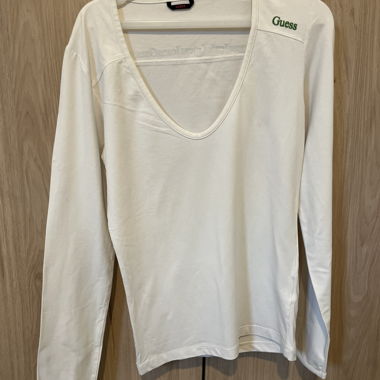 Guess top bianco maniche lunghe