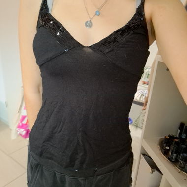 Sparkly black top