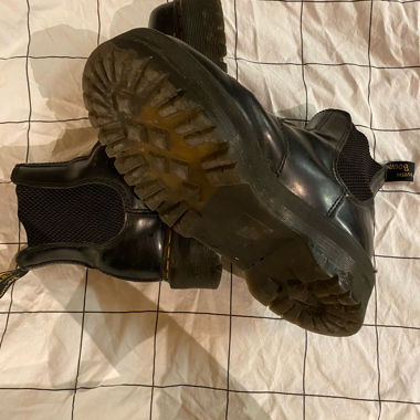 Schwarze Leder-Ankle-Boots
