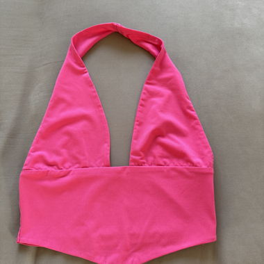 pinkes Halterneck Crop Top