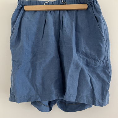 Blue Linen Shorts