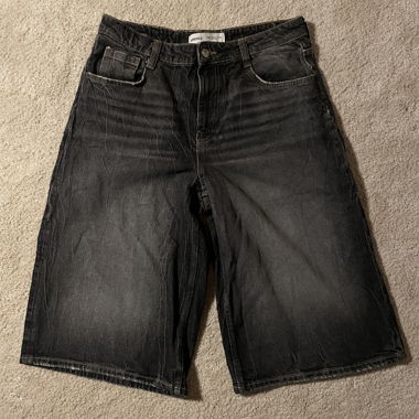 Black Denim Jorts by Bershka