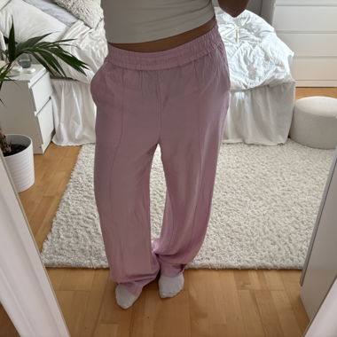 Pantalone di lino rosa