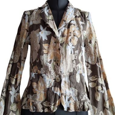 Vintage Hirsch floral blouse with ruffled hem