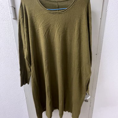 Maglione oversize in cashmere kaki