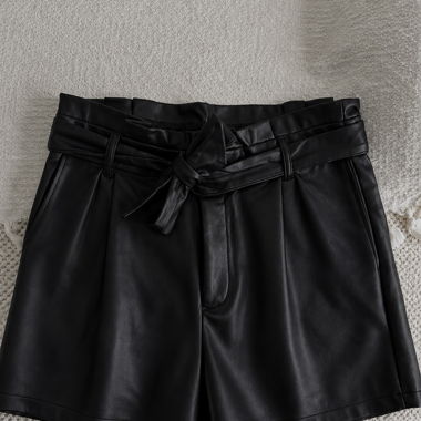 Shorts Zara in ecopelle neri