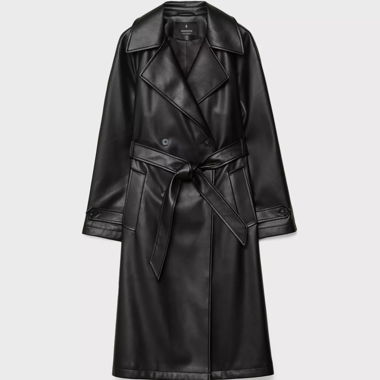 Long trench coat / faux leather