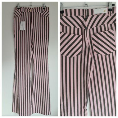 Patrizia Pepe Striped Flare Pants Light Pink