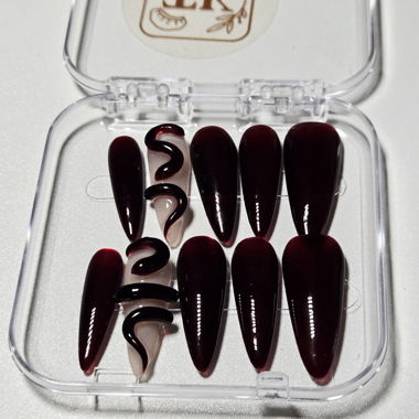 Press On Nails - Crimson Serpent Tips - M