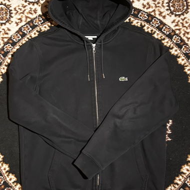 Black Lacoste Zip Hoodie