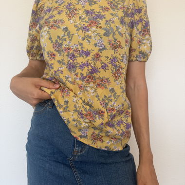 Mustard Floral Blouse