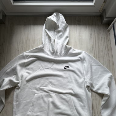 Felpa con cappuccio bianca Nike, taglia L, come NUOVA