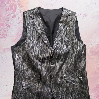 80s vintage metallic brocade vest 