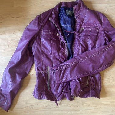 Lilac Leather Jacket, Size M
