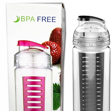 Tritan Plastic Frucht Infuser Wasser Flasche Black
