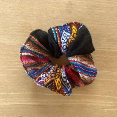 Colorful Peruvian Hair Scrunchie made of Alpaca Wool