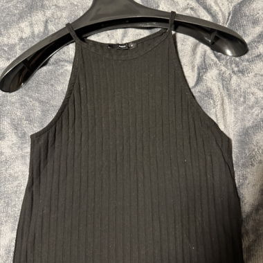Schwarzes Ribbed Top M