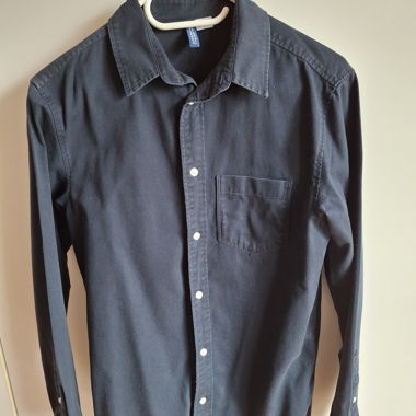 Dark Blue Shirt with Chest Pocket