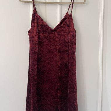 Burgundy Velvet Slip Dress