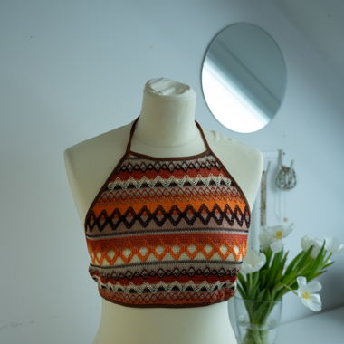 Patterned Boho Crop Top