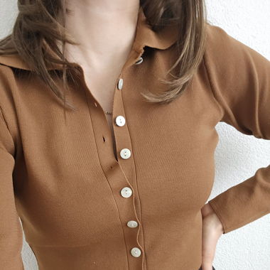 Strickjacke Crop, braun