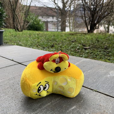 käse mit maus plushie plüschtier