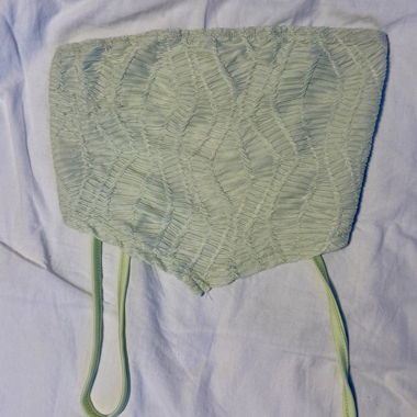 Green strapless tie-back top