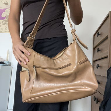 Borsa in pelle beige