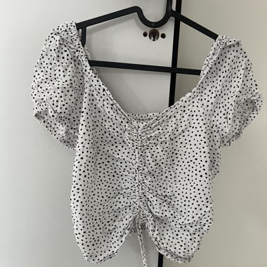 Top bianco a pois H&M
