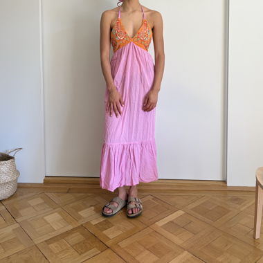 Pink Neckholder Maxi Dress