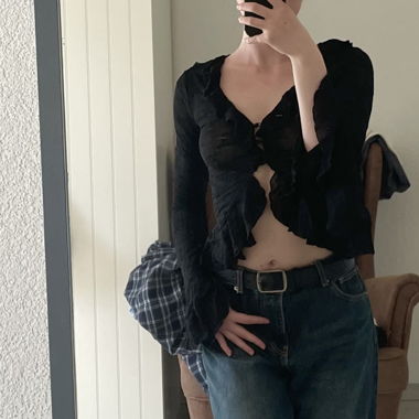 Top noir en dentelle 