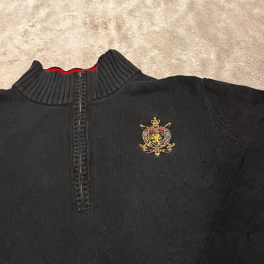 Maglione nero Lauren Ralph Lauren con mezza zip