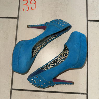 Blaue High Heels Gr. 39
